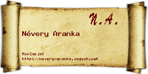 Névery Aranka névjegykártya