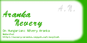 aranka nevery business card