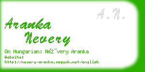 aranka nevery business card